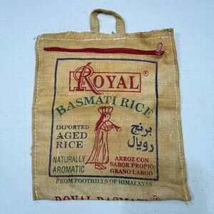 Royal Basmati Burlap Bag with Zipper and Handle Rice Burlap